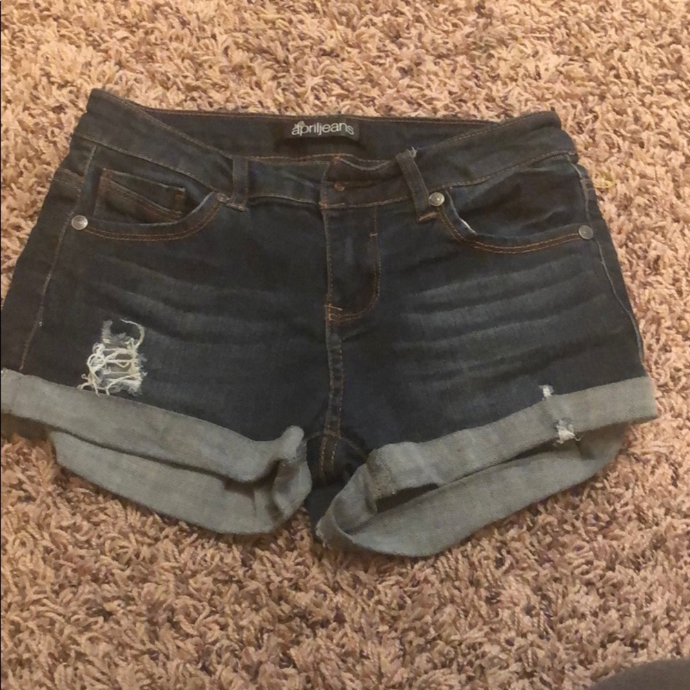 Dark colored denim shorts!